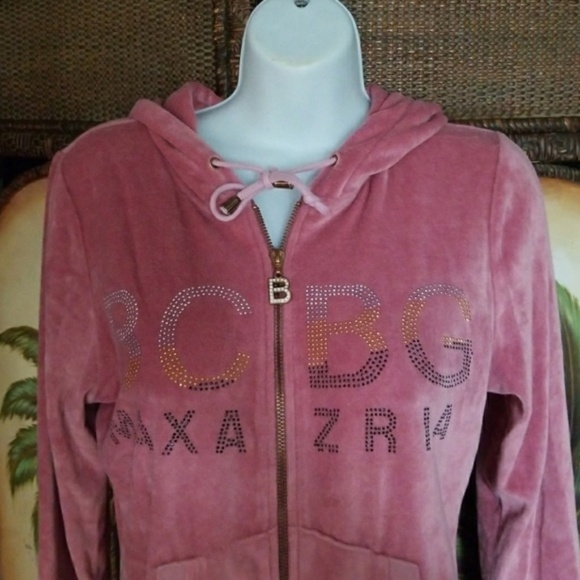 Bcbgmazazria Vintage Velour Zip Up Track jacket / Y2K / Barbiecore - Picture 4 of 6
